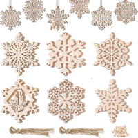 18 StüCk Weihnachten HolzanhäNger, Schneeflocken Christbaumschmuck Holz Diy Bast