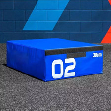 30cm Soft Plyometric Jump Box Stackable Foam Gym Fitness Training Equipment Blue