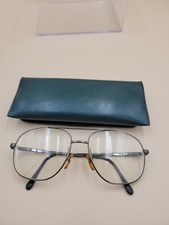 VINTAGE BLUEPRINTS SKETCH GUNMETAL ITALY LENSCRAFTERS 140mm EYE GLASSES  CASE