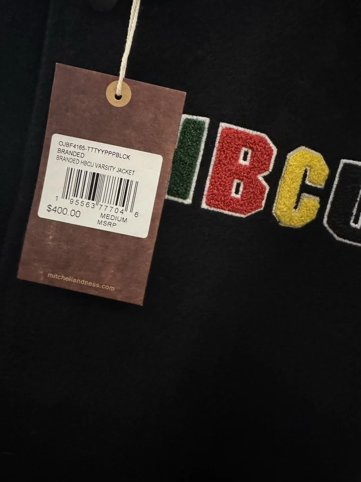 Chaqueta Mitchell & Ness para hombre HBCU variedad talla mediana $400 venta al por menor nueva con etiquetas Foto 3 de 3