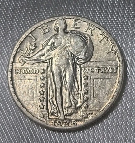 1928 S STANDING LIBERTY QUARTER AU+