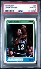 1988 Fleer Derek Harper #30 PSA 8