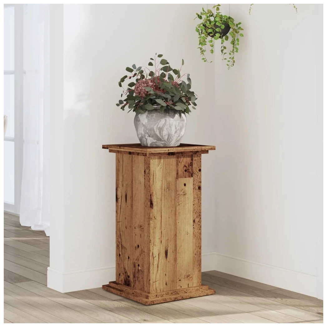 Plant Stand Old Wood 33x33x60cm Engineered Wood Modern Indoor Outdoor Display XL