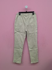 Blair Elastic Waist High Rise Pull On Straight Leg Womens Pants Size 10 Beige