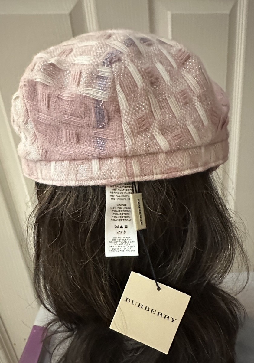 Burberry Womens Newsboy Hat Cap Purple Nova Check England Vintage Y2K 90s Small Burberry Women main image 4