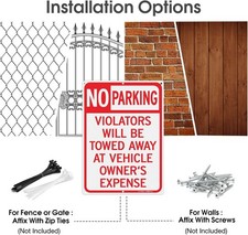 Large No Parking Signs,14x10 Inches Violators Will Be Towed Away at Vehicle O...