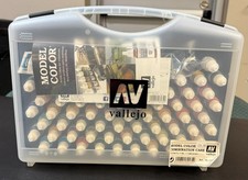 Vallejo Case Set: 71.170 - Basic Model Air Color 72 Paint Set with Brushes NEW 