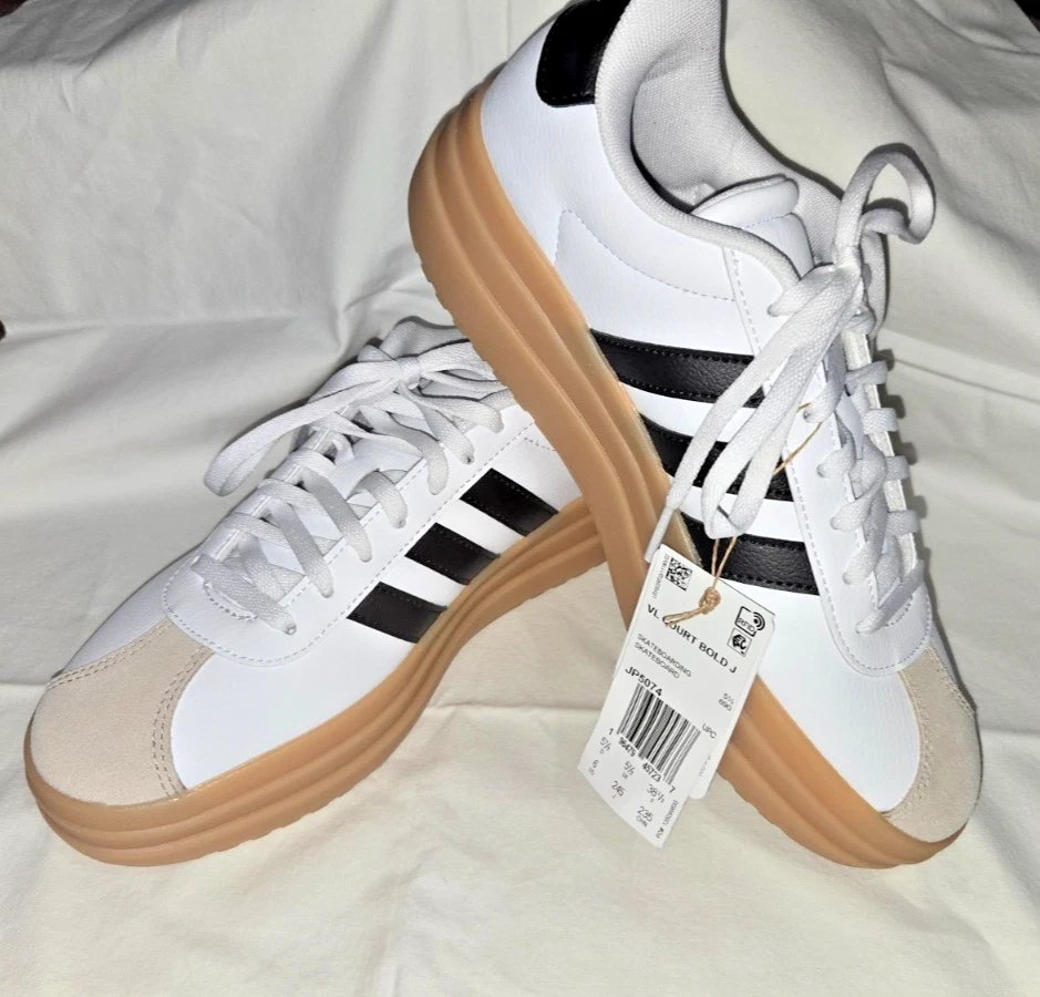 Talla 6 - Adidas VL Court Bold J Blanco Negro NUEVO CON ETIQUETA - Foto 2 de 4