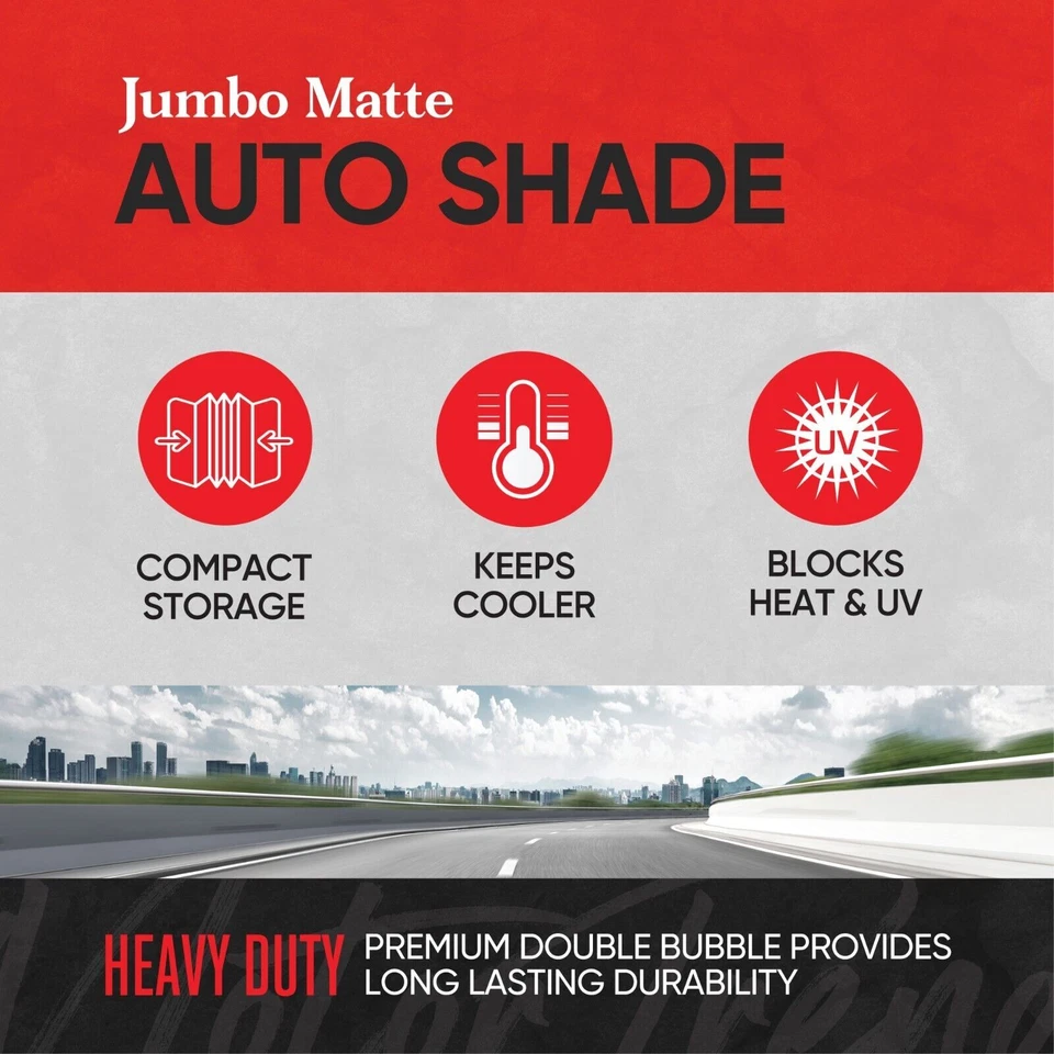 CarXS Gris Parasol Jumbo Reversible Parabrisas Delantero Ventana Cubierta Protectora Foto 3 de 4