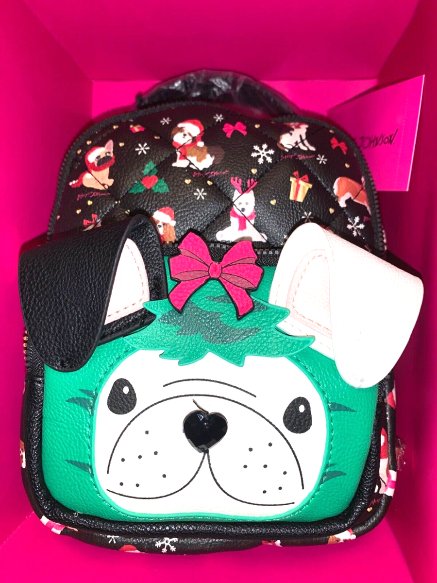 NEW BETSEY JOHNSON Mini Backpack & Card Case Set Christmas  display picture 1