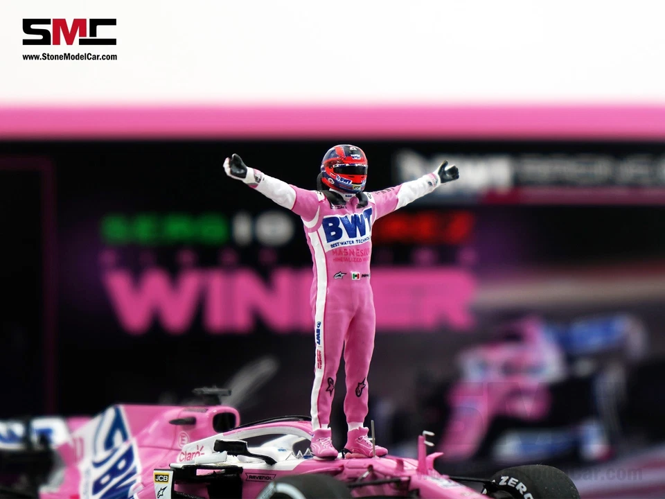 Figura Spark Racing Point F1 RP20 Sergio Pérez Sakhir 2020 primera carrera victoria 1:43 Foto 2 de 4