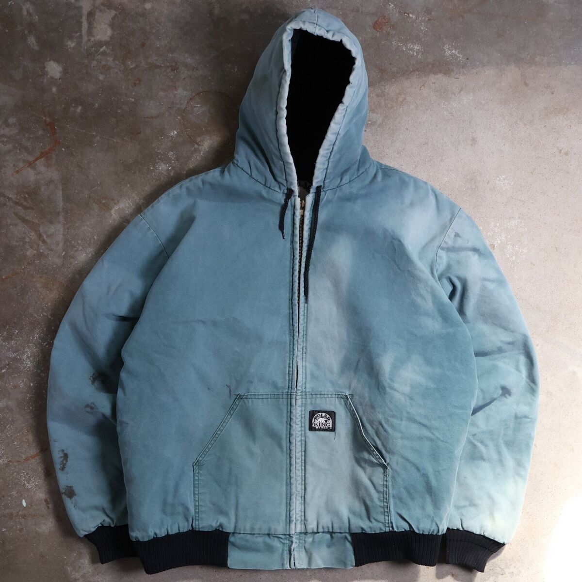 Vintage Polar King by Key Sun Faded Aqua Green Canvas Work Vintage Polar King by Key Sun Faded Aqua Green Canvas Work