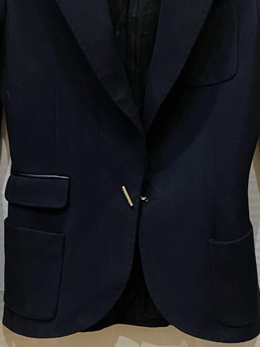Barbara Bui Faux Leather Single Button Tuxedo Blazer Jacket 38 US 6 Black - Picture 8 of 8