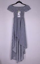 Show Me Your Mumu Willa High Low Maxi Dress In She Sails Stripes Size XS NEW