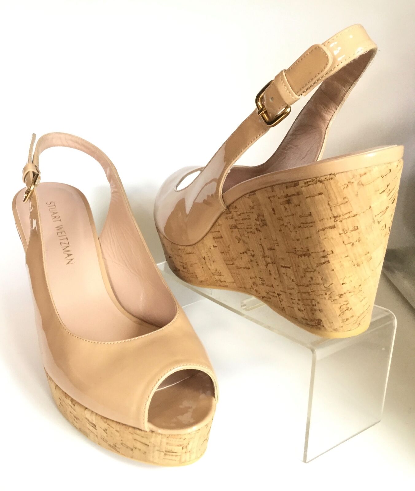 Stuart Weitzman Jean Cork Wedge Slingback Sandals… - image 2