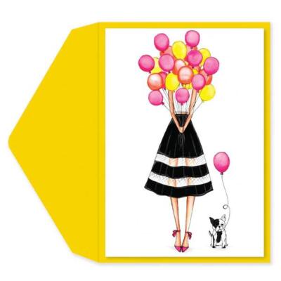 Graphique Balloon Girl Birthday Card w