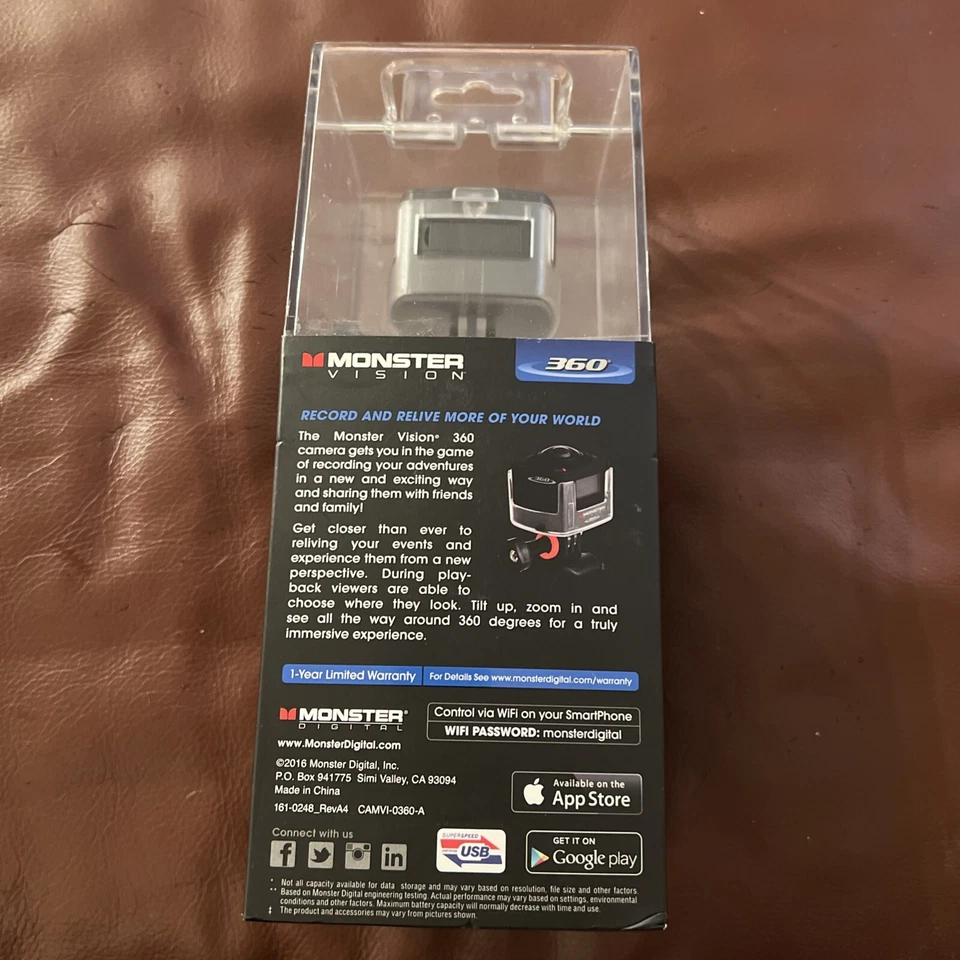 НОВАЯ спортивная камера Monster Digital Monster Vision Sports 360 Action (CAMVR-0360-A) - Изображение 2 из 3