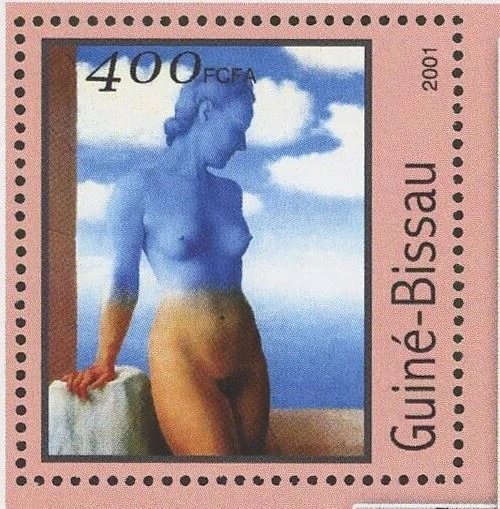 Hoja de recuerdo de arte de pintor famoso de René Magritte MNH fresca Foto 2 de 4