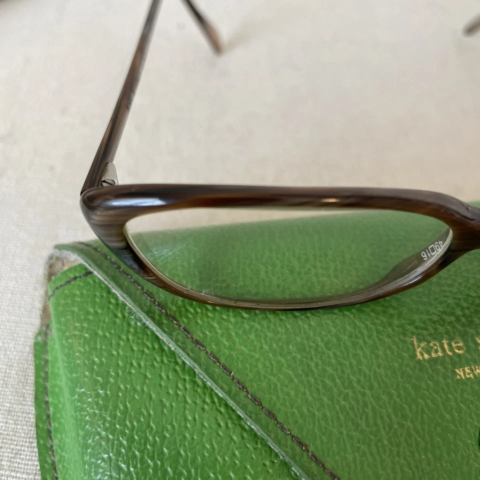 Kate Spade Quinn Eyeglasses Brown Rectangle Y2K Wmns Small 130mm Italy Flaws - Image 3 of 4