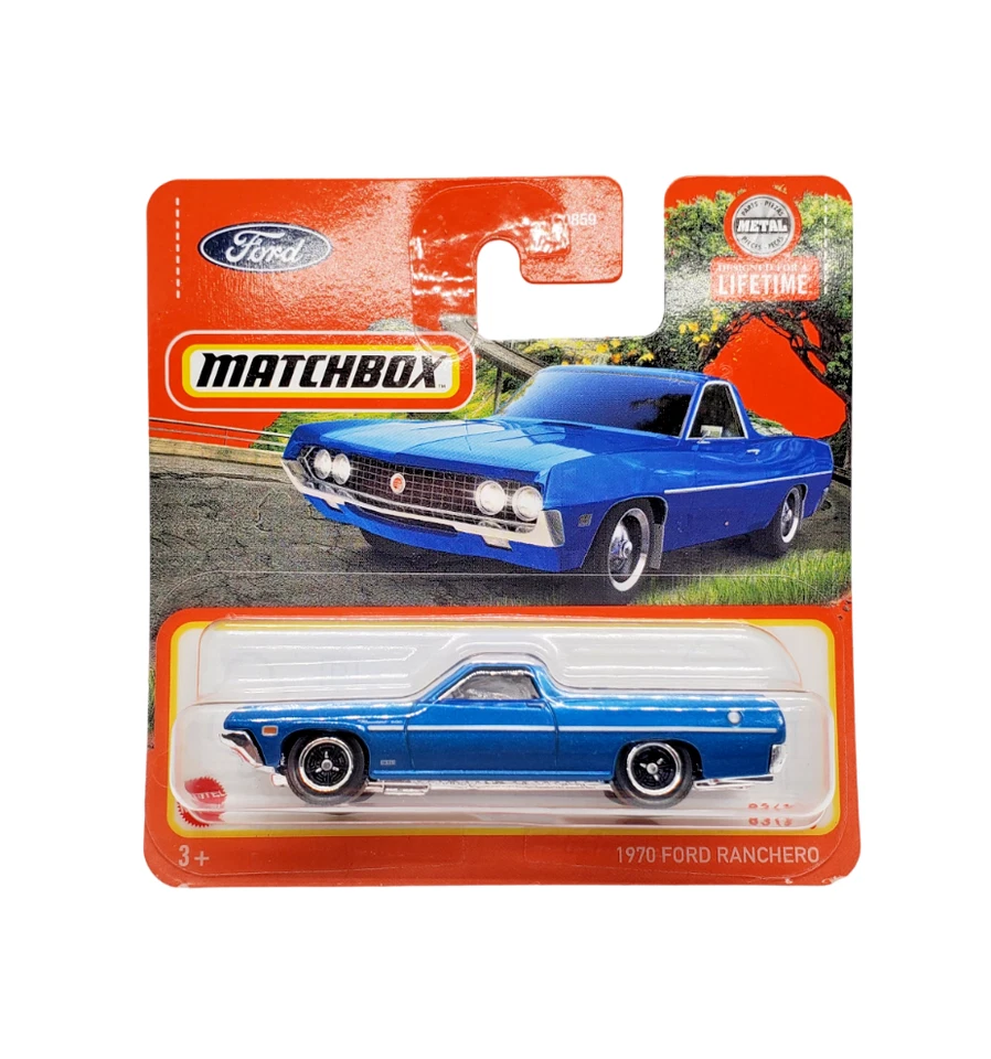 Ford Ranchero #83 1970 Matchbox 2024 azul - tarjeta corta - juego de 2 Foto 2 de 3