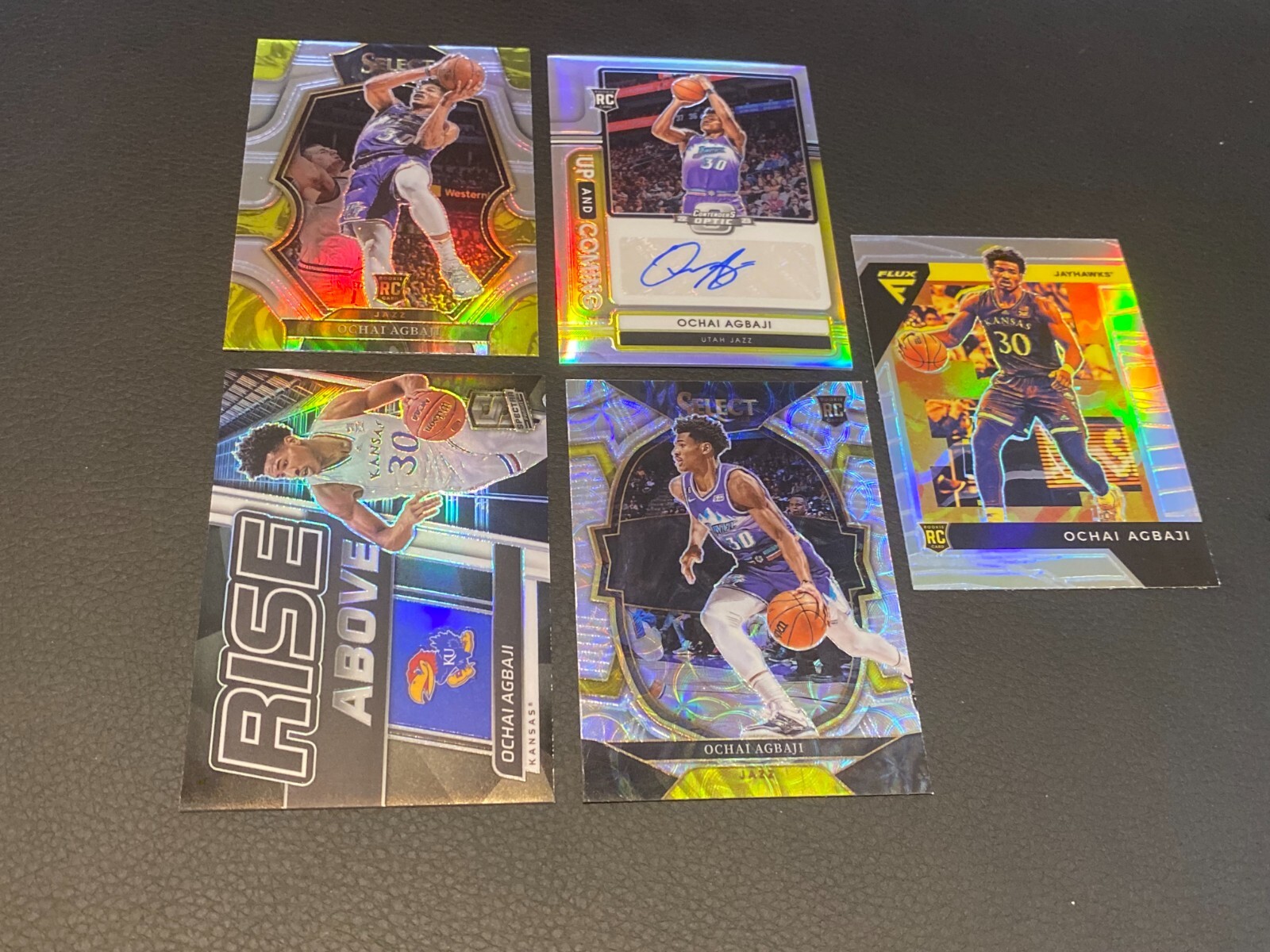 2022-23 Ochai Agbaji Up And Coming Silver Prizm Auto /125 Contenders Optic RC