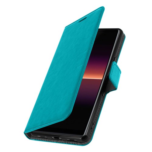 Housse Portefeuille Avec écouteurs Pour Sony Xperia L4 - Étui Rabat Protection 360° - Cuir Synthétique Noir