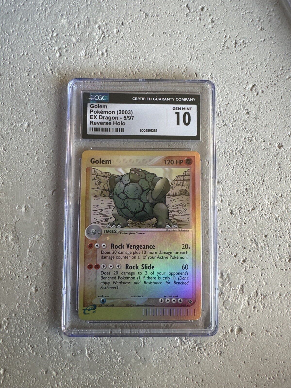 Golem Pokèmon (2003) EX Dragon- 5/97 Reverse Holo CGC 10