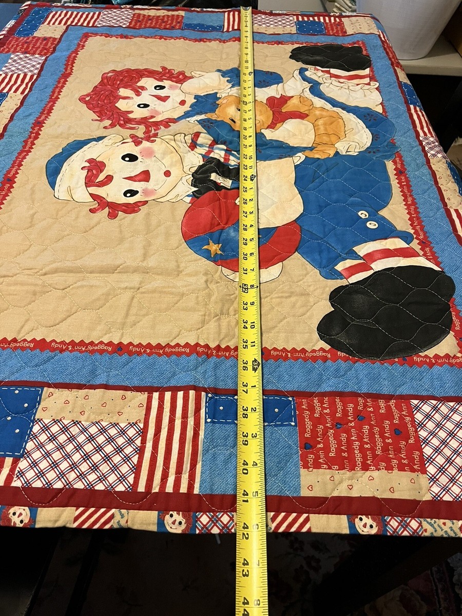 RAGGEDY ANN & ANDY Wall Hanging or Baby Quilt~Handmade Machine