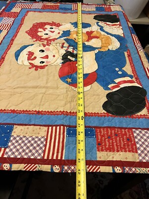 RAGGEDY ANN & ANDY Wall Hanging or Baby Quilt~Handmade Machine