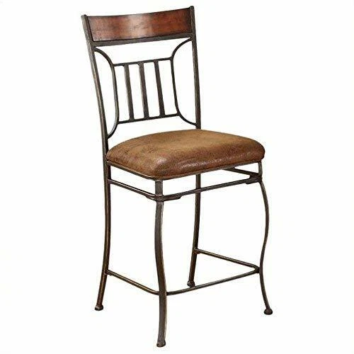 Juego de 2 sillas de altura de mostrador taburete de bar cepillo dorado de tela Tavio de 24" H y negro Foto 3 de 3