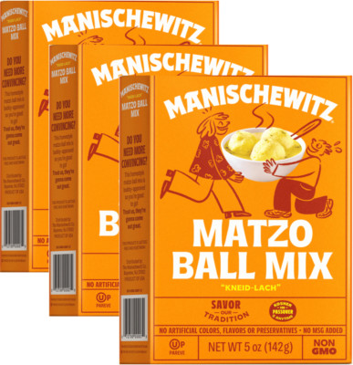 Lot of 3: Manischewitz Matzo Ball Mix, Low Sodium, 5 Ounce Ea. BB Aug 2026