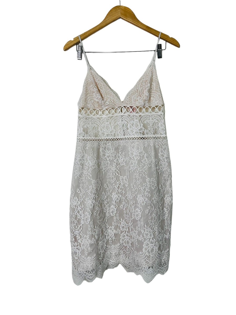 Victoria's Secret Angels Lace Slip Dress White Lingerie Mini Dress Size  Medium | eBay