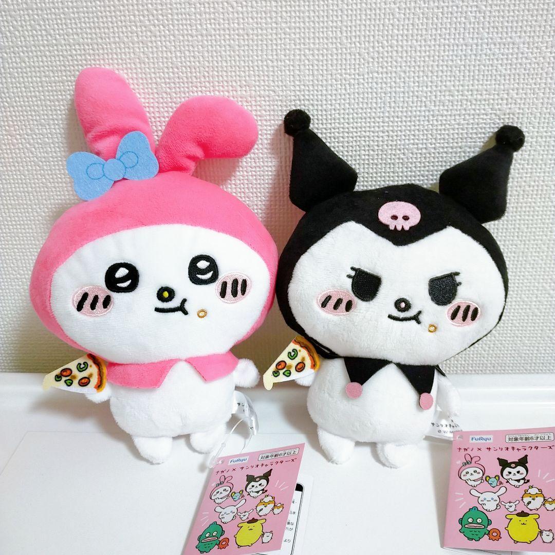 sanrio my melody & kuromi nagano collaboration plush doll set