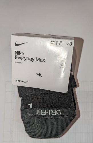Nike Everyday Max Cushioned Ankle Socks Crew 3 Pair Mens/ Womens Small - Picture 2 of 3
