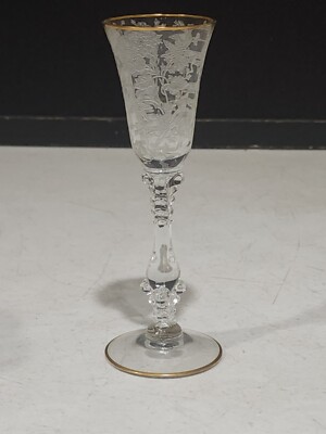Cambridge Wildflower Clear Gold Trim Cordial 5 1/4''