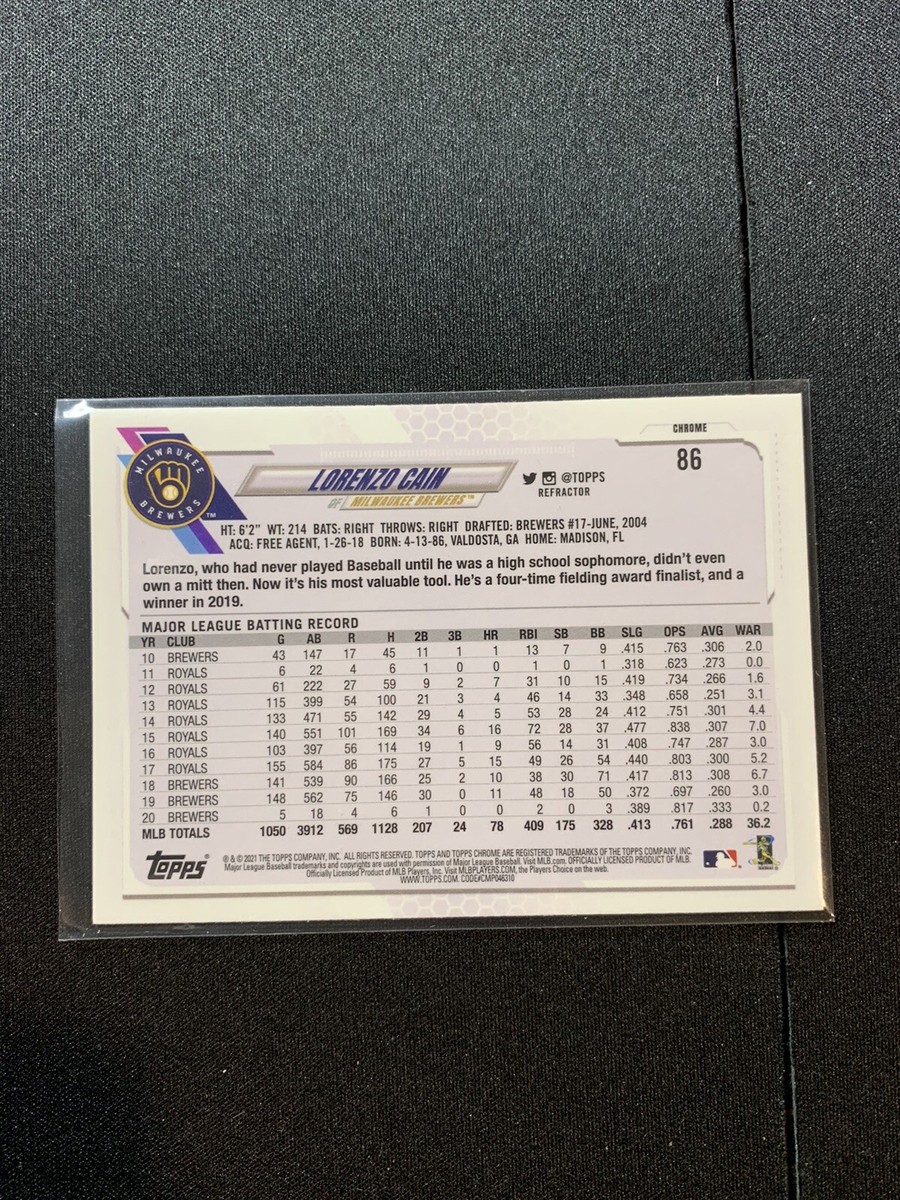Lorenzo Cain Refractor 2021 Topps chrome | eBay