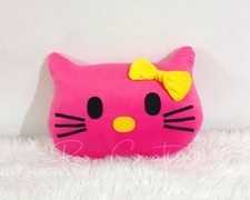 Cute Hello Kitty Pink Girly Face Soft Pillow 14" Toy Gift Plush Baby Pillow New
