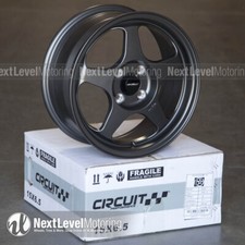 Circuit Performance Cp22 15x6.5 4x100 35 Flat Gun Metal Wheels Rims Spoon Style