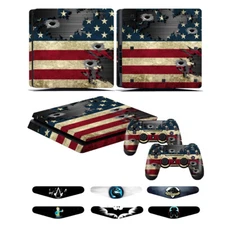 Strips Sticker Decal Skin for PS4 Slim Playstation 4 Slim Console & Controller