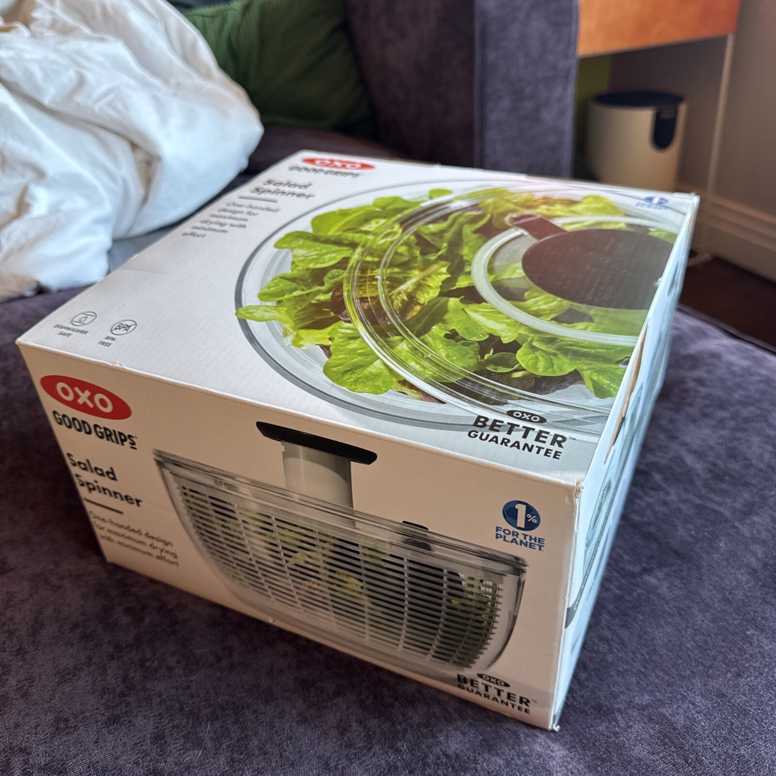 OXO Salad Spinner - Clear Large New In Box-image