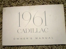 1961 Cadillac Convertible GM Factory Original Owners Manual Excellent Condition