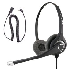 2.5 mm Binaural Call Center Office Pro Headset with GN netcom Compatible QD