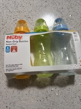 Nûby Non Drip 10 oz Standard Neck Bottles  3 count Brand New