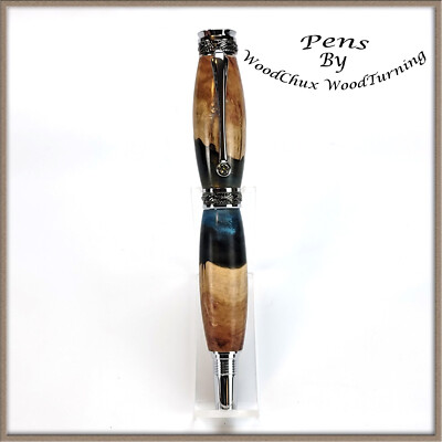 Pen HandMade Writing Ball Point Fountain Mallee Burl & Resin Wood Pens 1451a