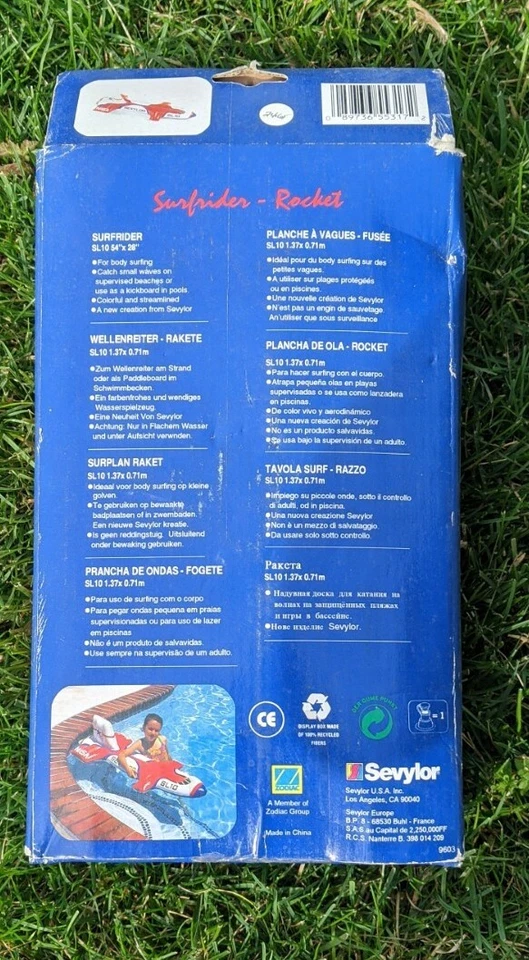 ¡Raro! Cohete inflable vintage Sevylor Jr Surfrider NASA paseo en flotador  Foto 4 de 4
