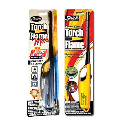 Scripto Multi-Purpose Wind-Resistant Lighter Torch Flame Random Color 2-pack