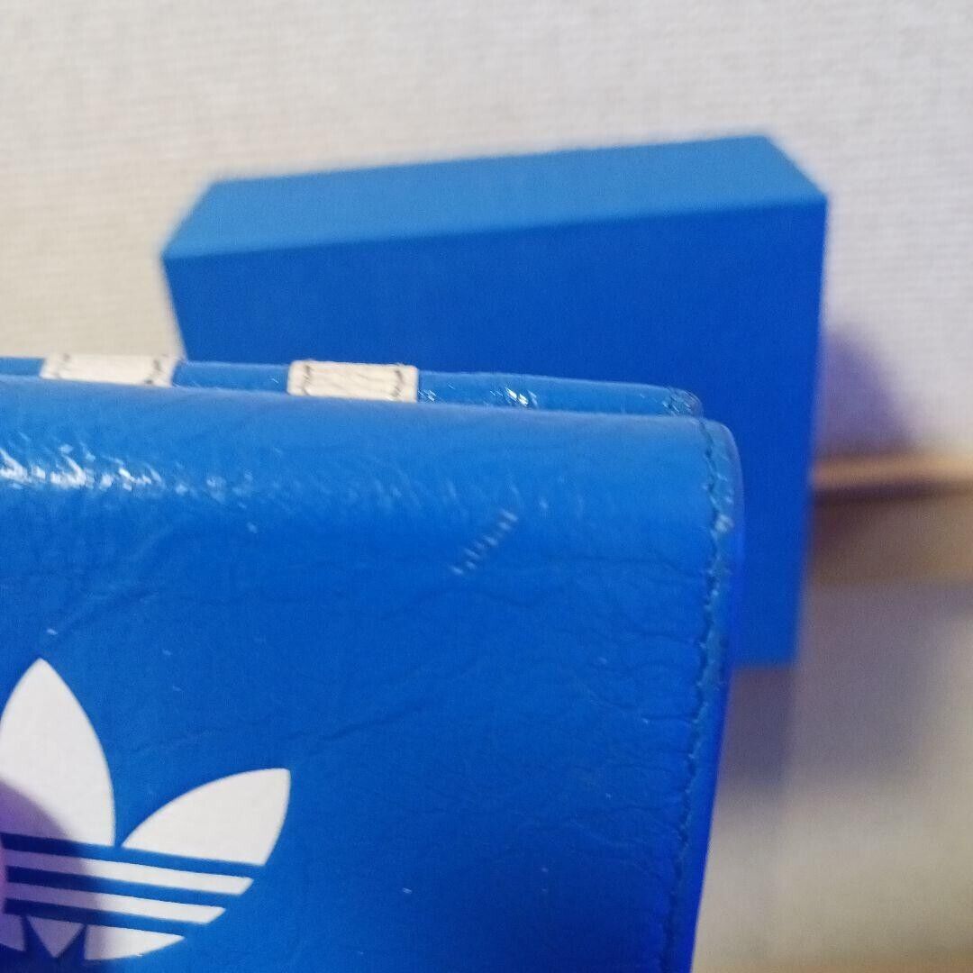 BALENCIAGA ×ADIDAS Collaboration Trifold Wallet Leather Blue BALENCIAGA ×ADIDAS Collaboration Trifold Wallet Leather Blue