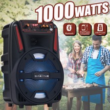 8'' 1000W Portable FM Bluetooth Speaker Subwoofer Heavy Bass Sound System Party