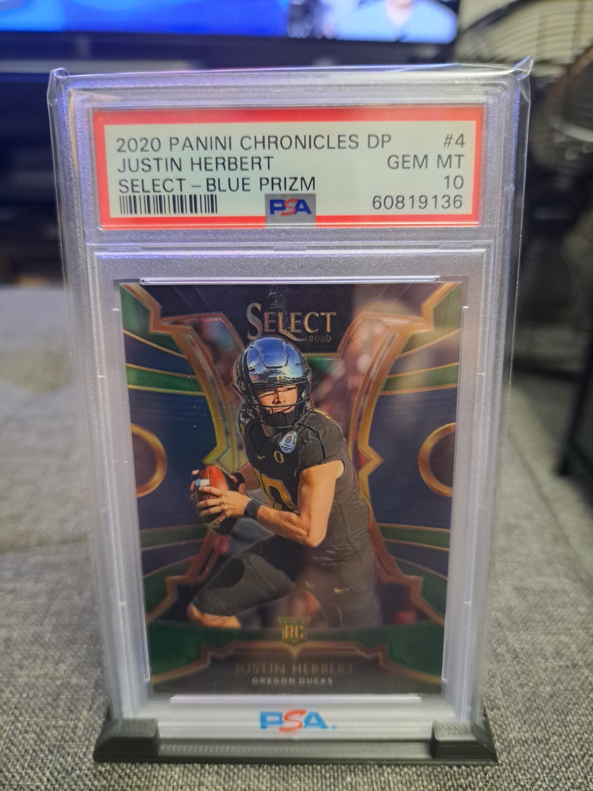 Justin Herbert Panini Chronicles Draft Picks Select #4 Blue Prizm