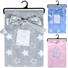 Premium Super Soft Baby Stars Blanket Fleece Gift Set For Cot Pram - FREE P P